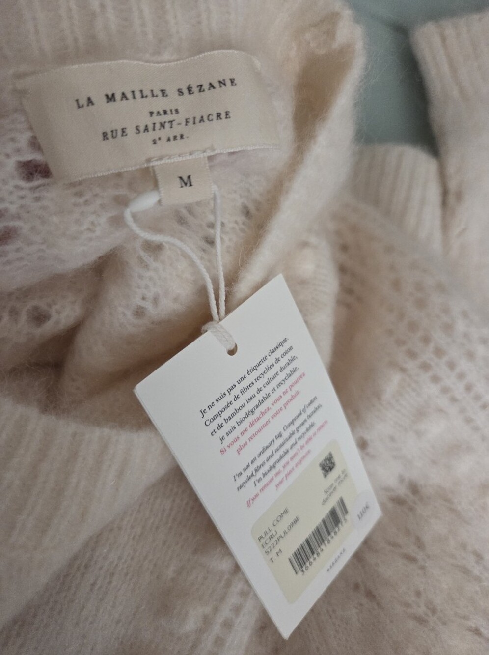 Sezane Come Jumper in Ecru size M NWT - Picture 11 of 13